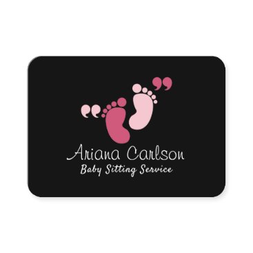 Cute Minimal Pink Baby Sitter Daycare Nursery Calling Card Cute Minimal Pink Baby Sitter Daycare Nursery Calling Card