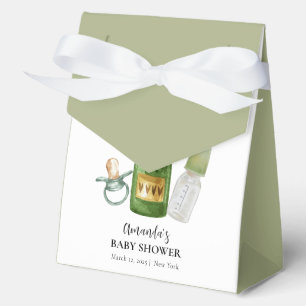 Cute Minimal Poppin Champagne Bottles Baby Shower Favor Boxes