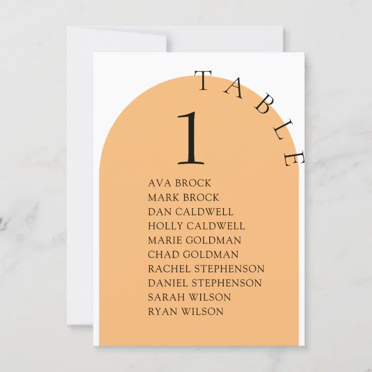 Cute Minimal Table Number Seating Chart | Zazzle