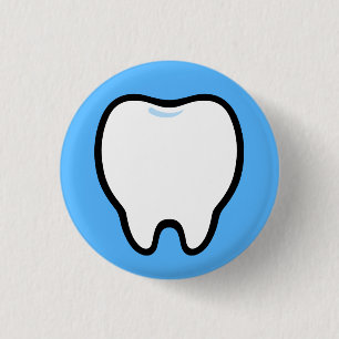 Cute Minimal Tooth Illustration Button