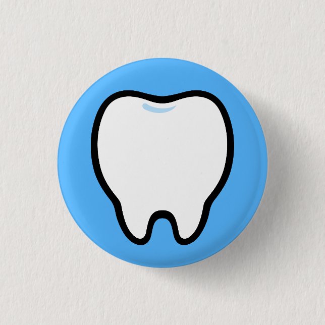 Cute Minimal Tooth Illustration Button (Front)