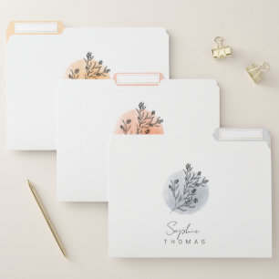 Cute minimalist and Scandinavian floral moon File Folder