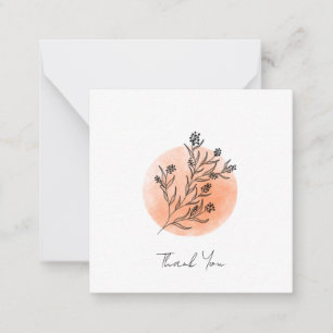 Cute minimalist and Scandinavian floral moon Note Card