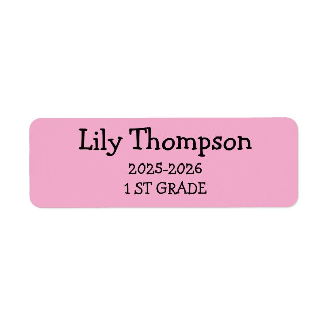 Cute Minimalist Back to School Label (Front)