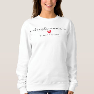 Cute Minimalist Beagle Mama Script Sweatshirt