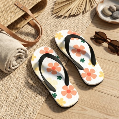 Cute minimalist botanical vibes kid's flip flops
