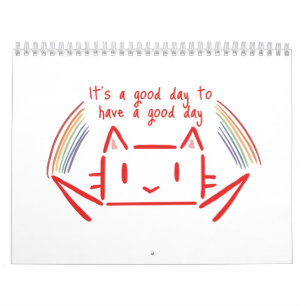 Cute Minimalist Cat Illustration Calendar