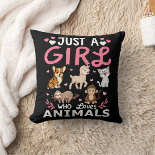 Cute Minimalist Cat Illustration Funny Pet Lover Throw Pillow