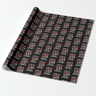 Cute Minimalist Cat Illustration Funny Pet Lover Wrapping Paper