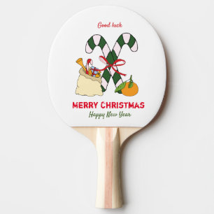 Cute Minimalist Christmas and New Year Happy Ping Pong Paddle