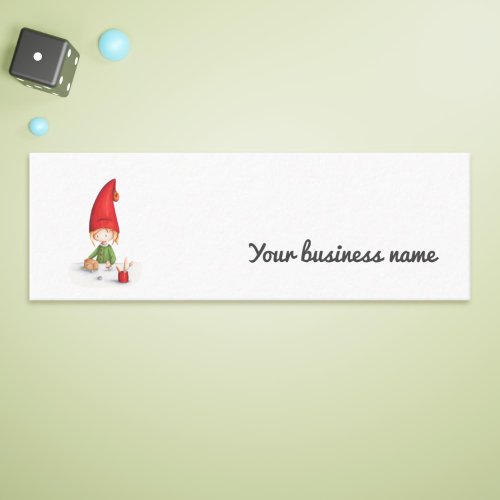 Cute Minimalist Christmas Elf Santas Toy Shop Mini Business Card