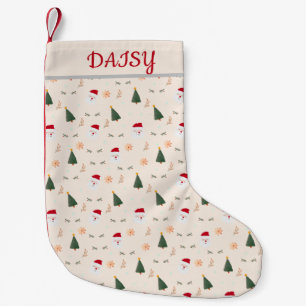 Cute Minimalist Christmas Pattern Small Christmas Stocking
