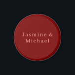 Cute Minimalist Deep Red & Peach Own Name Magnet<br><div class="desc">You Can Easily Change the Fonts,  Background Image and Color,  Letter Characters.</div>