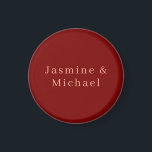 Cute Minimalist Deep Red & Peach Own Name Magnet<br><div class="desc">You Can Easily Change the Fonts,  Background Image and Color,  Letter Characters.</div>