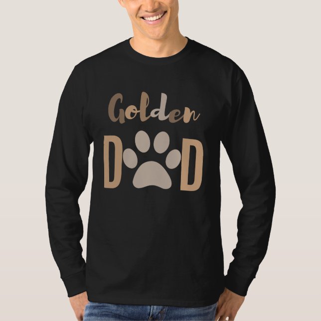 Cute Minimalist Dog Golden Retriever Dad T-Shirt (Front)