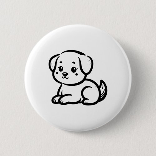 Cute Minimalist Dog With Tender Look 2  Button