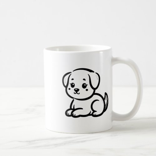 Cute Minimalist Dog With Tender Look 2  Coffee Mug