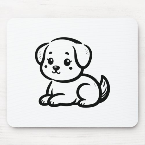 Cute Minimalist Dog With Tender Look 2  Mouse Pad
