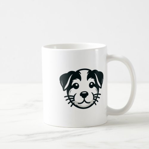 Cute Minimalist Dog With Tender Look Chiffon Top  Coffee Mug