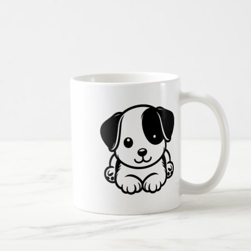 Cute Minimalist Dog With Tender Look  Coffee Mug