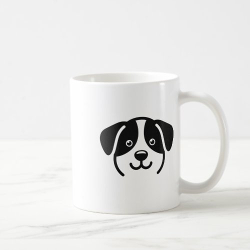 Cute Minimalist Dog With Tender Look Long  Coffee Mug
