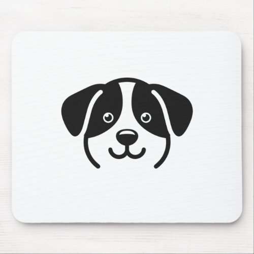 Cute Minimalist Dog With Tender Look Long  Mouse Pad