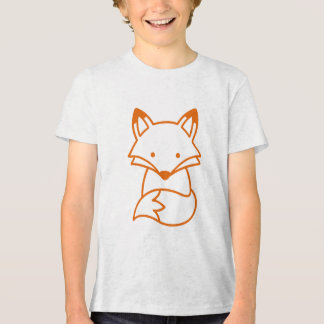 Cute Minimalist Fox Sitting Simple Doodle Tri-Blend Shirt