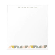 Cute Minimalist Geometric Pastel Personalized Notepad