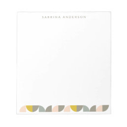 Cute Minimalist Geometric Pastel Personalized Notepad