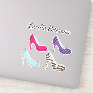 Cute Minimalist Girly Colorful Shoes Pattern Sticker