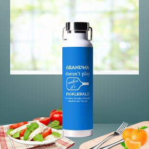 Cute Minimalist Grandma Pickleball Funny Humor Water Bottle