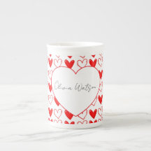 Cute Minimalist Hearts Pattern Personalized Name
