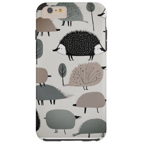 Cute Minimalist Hedgehog iPhone Case