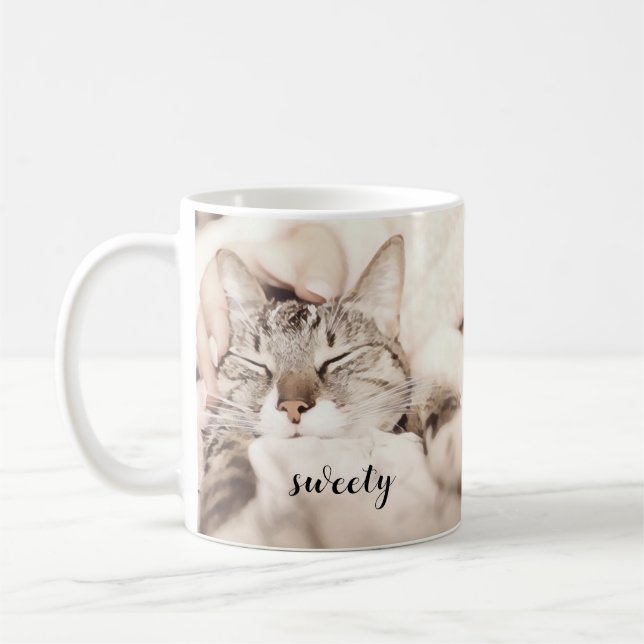 Cute Minimalist Kitty Coffee Mug (Left)