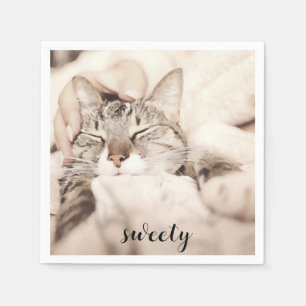 Cute Minimalist Kitty Napkins