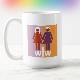 Cute Minimalist Lesbian Pride Colors Coffee Mug