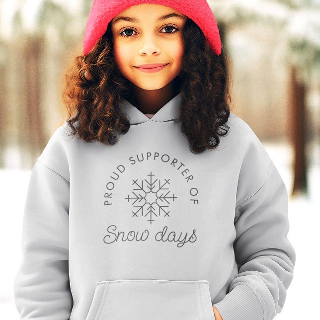 Cute Minimalist Modern Snow Days Hoodie (Snow days supporter!)