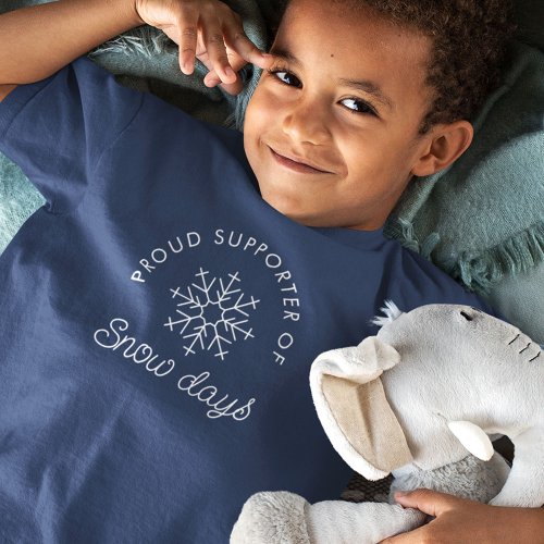 Cute Minimalist Modern Snow Days Navy T_Shirt