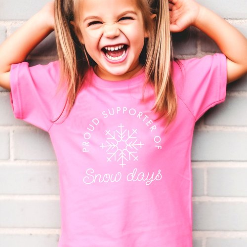 Cute Minimalist Modern Snow Days Pink T_Shirt