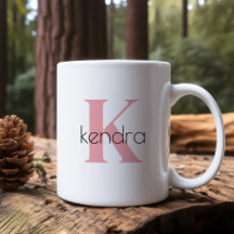 Cute Minimalist Monogram Initial Personalized Mug