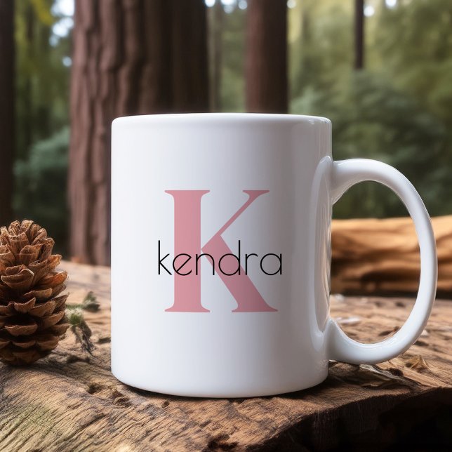 Cute Minimalist Monogram Initial Personalized Mug (Creator Uploaded)