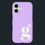 Cute Minimalist Monogram Letter in Lavender Purple iPhone 16 Case<br><div class="desc">Cute Minimalist Monogram Letter in Lavender Purple iPhone Case</div>