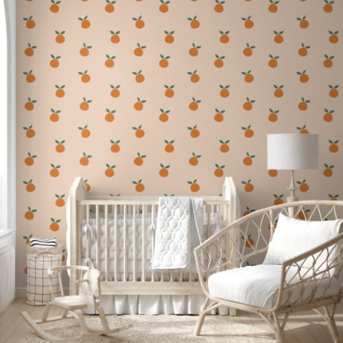 Cute Minimalist Orange Pattern Seamless Wallpaper