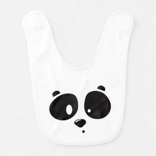 Cute Minimalist Panda Face Baby Bib