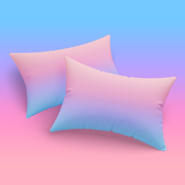 Cute Minimalist Pastel Pink Purple Blue Ombre  Pillow Case (Cute Minimalist Pastel Pink Purple Blue Ombre Pillow Case)
