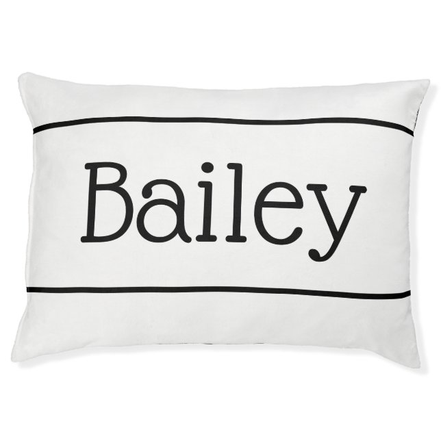 Cute Minimalist Personalized Pet Bed (Front)