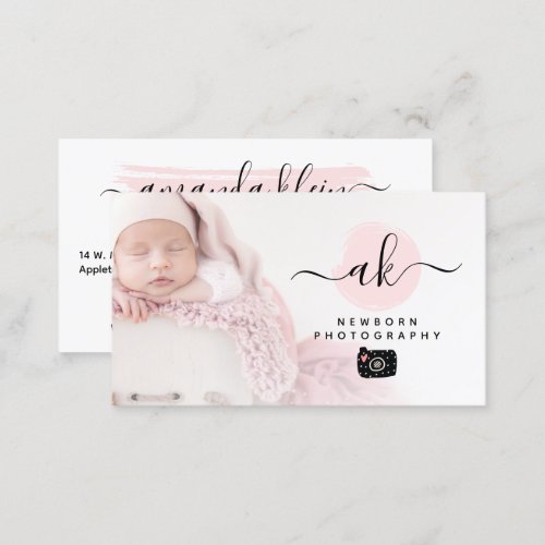 Cute Minimalist Photographer Camera Custom Photo Business Card