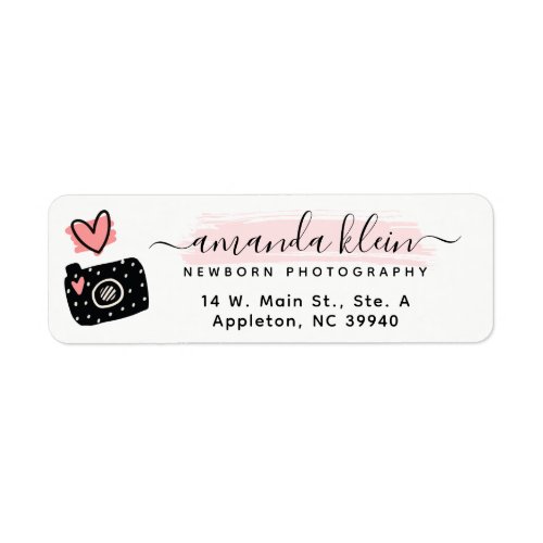 Cute Minimalist Photographer Camera Return Address Label