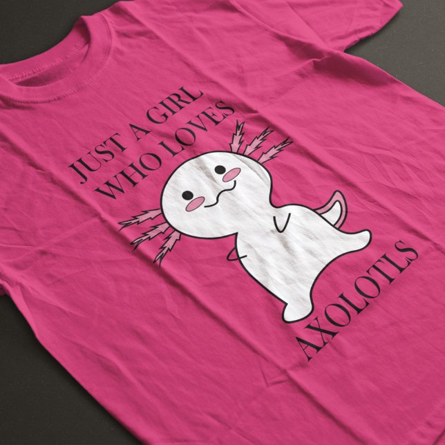  Cute Minimalist Pink Axolotl Kids' T-Shirt (Creator Uploaded)