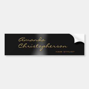 Cute Minimalist Plain Modern Calligrapy Black Bumper Sticker